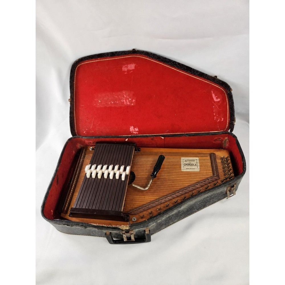 Vintage Oscar Schmidt 15-Chord Appalachian Autoharp Harp Musical Instrument Case